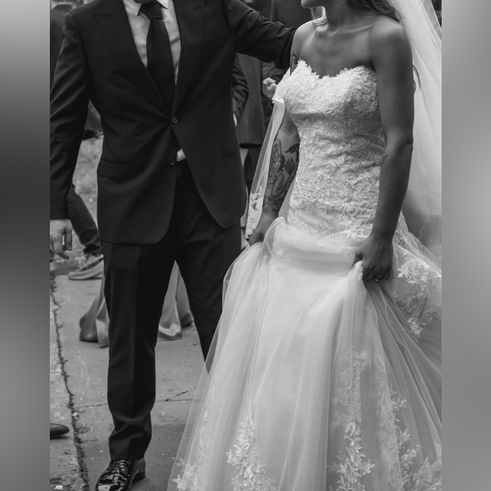 Blush pink wedding dress made in Italy - Picture 2 of 9